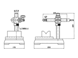 It is possible to measure eccentricity for round shape workpiece if V block put together with this comparator stand.